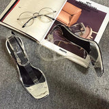 2019 Must have Cinderella Crystal Sandals /Transparent Peep Toe Thick Heels - Uncommon Remington 