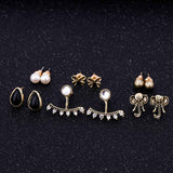 Vintage 6 pairs/sets  Black Copper Fashion Stud Earring - Uncommon Remington 