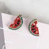 Crystal Sweet and Fruity Stud Earrings (Strawberry/ Watermelon) - Uncommon Remington 