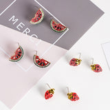 Crystal Sweet and Fruity Stud Earrings (Strawberry/ Watermelon) - Uncommon Remington 