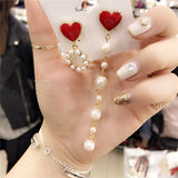 Korean fashion Sweet heart Drop Asymmetry Circle Dangle Earrings - Uncommon Remington 