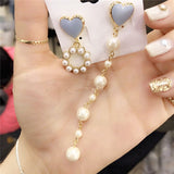 Korean fashion Sweet heart Drop Asymmetry Circle Dangle Earrings - Uncommon Remington 
