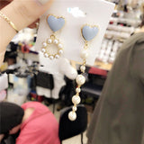 Korean fashion Sweet heart Drop Asymmetry Circle Dangle Earrings - Uncommon Remington 