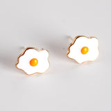 Cute statement Cartoon fry egg stud Earrings - Uncommon Remington 