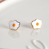 Cute statement Cartoon fry egg stud Earrings - Uncommon Remington 