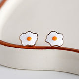 Cute statement Cartoon fry egg stud Earrings - Uncommon Remington 