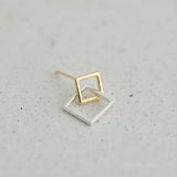 (S925 Sterling Silver) Geometric Square Stud Earrings - Uncommon Remington 