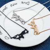 Gold/Silver/Black 3 Color Globe World Map Pendant Necklace - Uncommon Remington 