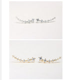 New collection Silver Stars Element Crystal Pearl Earrings Ear Hook - Uncommon Remington 