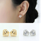 Dimond shape Crystal Rhinestone Stud Earrings - Uncommon Remington 