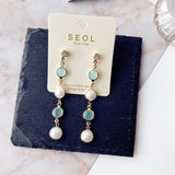 Elegant Half Round Pearl  Dangle Earrings (With free Heart stud earring) - Uncommon Remington 