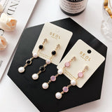 Elegant Half Round Pearl  Dangle Earrings (With free Heart stud earring) - Uncommon Remington 