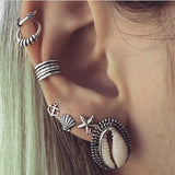 Personality  Earrings Set 7 Pcs Ear Stud  Bohemia Style Earrings Metal Black - Uncommon Remington 