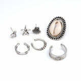Personality  Earrings Set 7 Pcs Ear Stud  Bohemia Style Earrings Metal Black - Uncommon Remington 