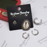 Personality  Earrings Set 7 Pcs Ear Stud  Bohemia Style Earrings Metal Black - Uncommon Remington 