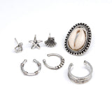 Personality  Earrings Set 7 Pcs Ear Stud  Bohemia Style Earrings Metal Black - Uncommon Remington 