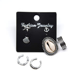 Personality  Earrings Set 7 Pcs Ear Stud  Bohemia Style Earrings Metal Black - Uncommon Remington 