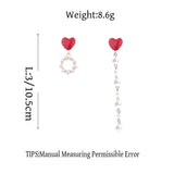 Korean fashion Sweet heart Drop Asymmetry Circle Dangle Earrings - Uncommon Remington 
