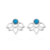 Lotus stud earrings turquoise stone - Uncommon Remington 