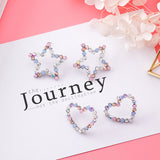 Multicolor Rhinestone Star /heart Stud Earrings (2 styles) - Uncommon Remington 