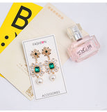 New Luxury Green Rhinestone Charm Pearl Pendant Drop Earrings - Uncommon Remington 