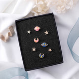 Universe Series Moon/Star/ Planet Stud Earrings (4pcs set) - Uncommon Remington 