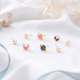 Universe Series Moon/Star/ Planet Stud Earrings (4pcs set) - Uncommon Remington 