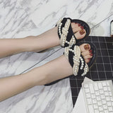 Leather like flip flops pearls design slipper (shoes) - Uncommon Remington 