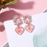 Rhinestone Pearl & Floral  Drop Earrings - Uncommon Remington 
