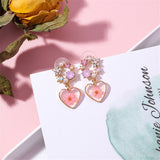 Rhinestone Pearl & Floral  Drop Earrings - Uncommon Remington 