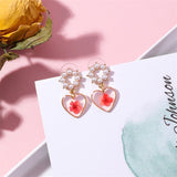 Rhinestone Pearl & Floral  Drop Earrings - Uncommon Remington 