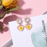 Rhinestone Pearl & Floral  Drop Earrings - Uncommon Remington 