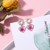 Rhinestone Pearl & Floral  Drop Earrings - Uncommon Remington 