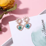 Rhinestone Pearl & Floral  Drop Earrings - Uncommon Remington 