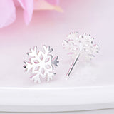 925 Sterling Silver Snowflake Stud Earrings - Uncommon Remington 