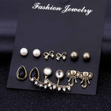 Vintage 6 pairs/sets  Black Copper Fashion Stud Earring - Uncommon Remington 