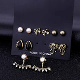 Vintage 6 pairs/sets  Black Copper Fashion Stud Earring - Uncommon Remington 