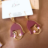 Artist style Design Vintage Wooden Gold Metal Statement Double Layer Dangle Earrings  (Various style) - Uncommon Remington 