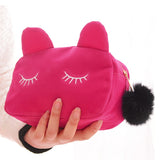 Portable Cartoon Cat  Travel Makeup Flannel Pouch - Uncommon Remington 