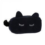 Portable Cartoon Cat  Travel Makeup Flannel Pouch - Uncommon Remington 