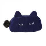 Portable Cartoon Cat  Travel Makeup Flannel Pouch - Uncommon Remington 