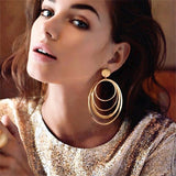 Big Smooth  Multi-layer Round Pendant Earrings - Uncommon Remington 