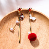 Easter Bunny  Rabbit Pompom Ball  Asymmetric Earrings - Uncommon Remington 