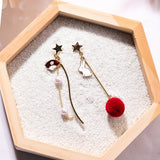 Easter Bunny  Rabbit Pompom Ball  Asymmetric Earrings - Uncommon Remington 