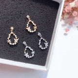 Elegant Water Dropy Butterfly Flower Circle Earrings - Uncommon Remington 