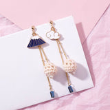 New Creative Wool Ball Mt. Fuji Clouds Asymmetry Earrings - Uncommon Remington 
