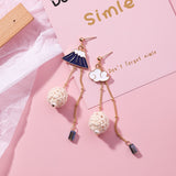 New Creative Wool Ball Mt. Fuji Clouds Asymmetry Earrings - Uncommon Remington 
