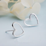 Matte texture Heart Stud Earring 100% 925 Sterling Silver - Uncommon Remington 