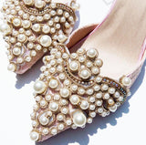 Sweet Elegant Pearl Beaded High-heeled Shoes (Thin Heels Pointed Toe) - Uncommon Remington 
