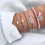 4 Pcs/ Set Classic  Multilayer Adjustable Open Bracelet Set - Uncommon Remington 